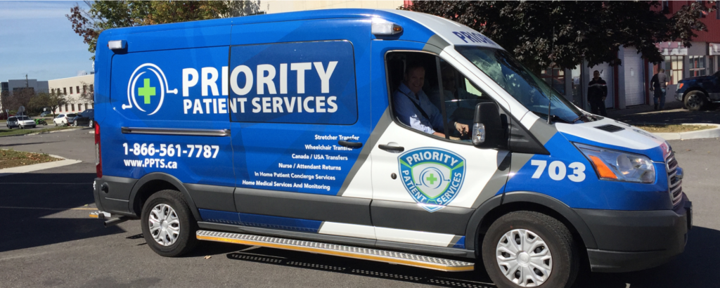 A delivery van with the words " priority it services ".